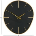 thumbnail image 3 of DecMode 21" Black Wooden Wavy Wall Clock with Gold Hands and Markers, 3 of 9