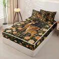 thumbnail image 2 of Castle Fairy Vintage Floral Deer Zipper Queen Comforter Set with Fitted Sheet and 2 Pillowcases,Chic Flowers Animal Zipper Bedding Set,Black Cream,Black Reversible,4 Pieces, 2 of 6
