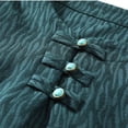 thumbnail image 4 of Blusas y camisas de manga corta y cuello redondo para hombre, blusa informal de verano con botones, manga corta y cuello redondo, color block, blusa de poliéster para hombre., 4 of 9