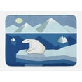 thumbnail image 1 of Polar Bear Bath Mat, Lonely Bear on Iceberg Watching the Night Polar Landscape Panorama, Plush Bathroom Decor Mat with Non Slip Backing, 29.5" X 17.5", Pale Blue Cream Navy, by Ambesonne, 1 of 2