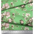 thumbnail image 2 of Soimoi Green Moss Georgette Fabric Leaves & Rose Floral Fabric Prints By Yard 42 Inch Wide, 2 of 3
