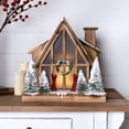 thumbnail image 2 of Melrose 14.5" Brown and White LED Lighted A-Frame Christmas Ski Lodge, 2 of 3