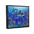 thumbnail image 3 of Stupell Industries Underwater Sea Life Scene Dolphins Coastal Painting Black Floater Framed Art Print Wall Art, 3 of 6