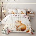 thumbnail image 2 of Erosebridal Capybara Petal Quilt Full,Rustic Plant Floral Full Bedspread Sets For Girls,3 Pieces, 2 of 7