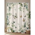 thumbnail image 4 of Eucalyptus Leaves Shower Curtain Set, Waterproof Shower Curtains for Bathroom, Spring Summer Botanical Sage Green Rustic Washable Fabric Cloth Bath Curtain for Bathtub with Hooks 72x78 Inches, 4 of 6