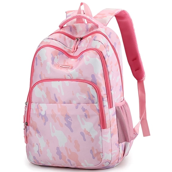 School Bag Backpack for Girls,Lightweight Shoulder School Bookbag for Kids Teens,Suitable for Middle Elementary,Pink
