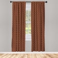 thumbnail image 5 of Ambesonne Abstract Window Curtains, Circular Shapes in Squares, Each 28" W x 63" L, Redwood White Almond, 5 of 5
