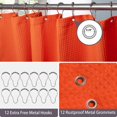 thumbnail image 4 of Cortina de ducha con diseño de gofres, con anillos para cortina de ducha, juego de cortina de tela para bañera, 4 of 5