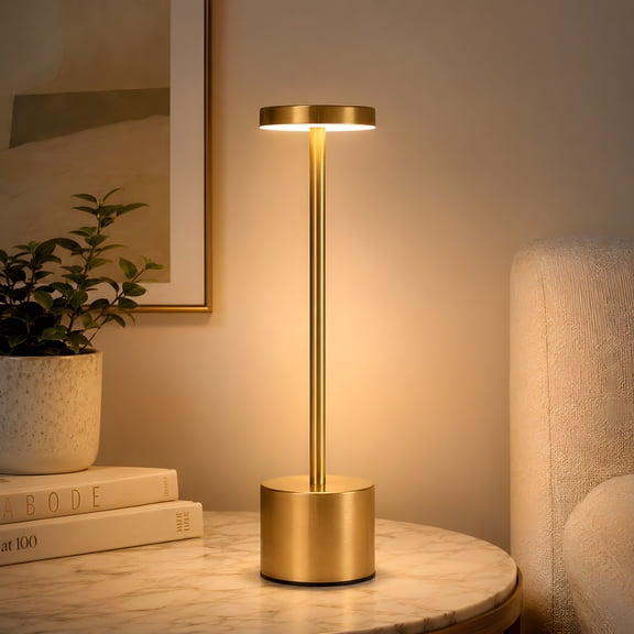 DAYBETTER Cordless Table Lamp, Rechargeable Lamp with 3 Color Stepless Dimming and Touch Control, for Bedroom, Living Room, Reading