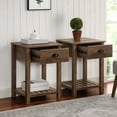 thumbnail image 6 of Walker Edison Modern Farmhouse 1 Drawer End Table, Set of 2, Rustic Oak, 6 of 12