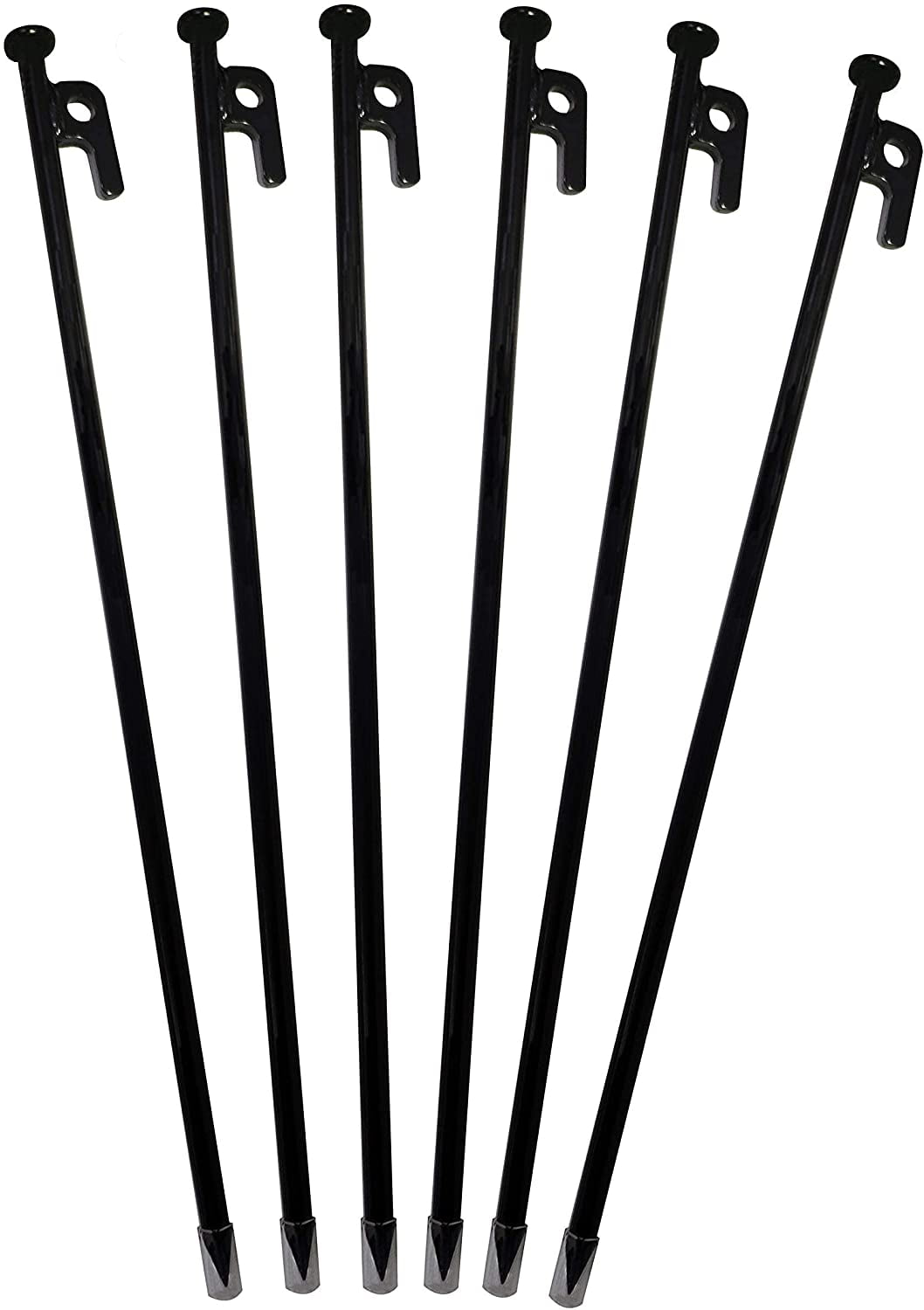 DANCHEL Outdoor 16Inch Black Steel Heavy Duty Tent Stakes For
