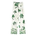 thumbnail image 3 of Avrntaa St Patricks Day Long Pant for Girls Shamrock Printed Baggy Trousers Kids Loungewear Pants, 3 of 3