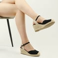 thumbnail image 5 of Pennysue Women's Espadrilles Wedge Sandals Black Platform Ankle Strap Sandals Size 9M, 5 of 8
