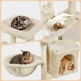 thumbnail image 4 of PetFurnishn Multilevel Cat Tree Cat Scratching Posts Cat Houses and Condos with Condo & Nest & Platform & Basket for Indoor Cats and Kittens Play & Rest as Activity Center 33in, Beige, 4 of 10