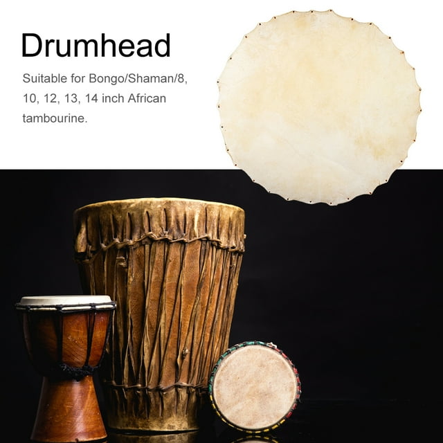 Parche de piel de cabra para tambor de percusión de pandereta africana (diámetro 370 mm)