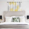 thumbnail image 4 of Yellow White Kitchen Curtains Short 45 Inch Length, Abstract Grey Chrysanthemum Flower Floral Grommet Top Bedroom Living Room Curtains, Light Filtering Cafe Curtain Drapes 2 Panels Set 84''x45'', 4 of 9