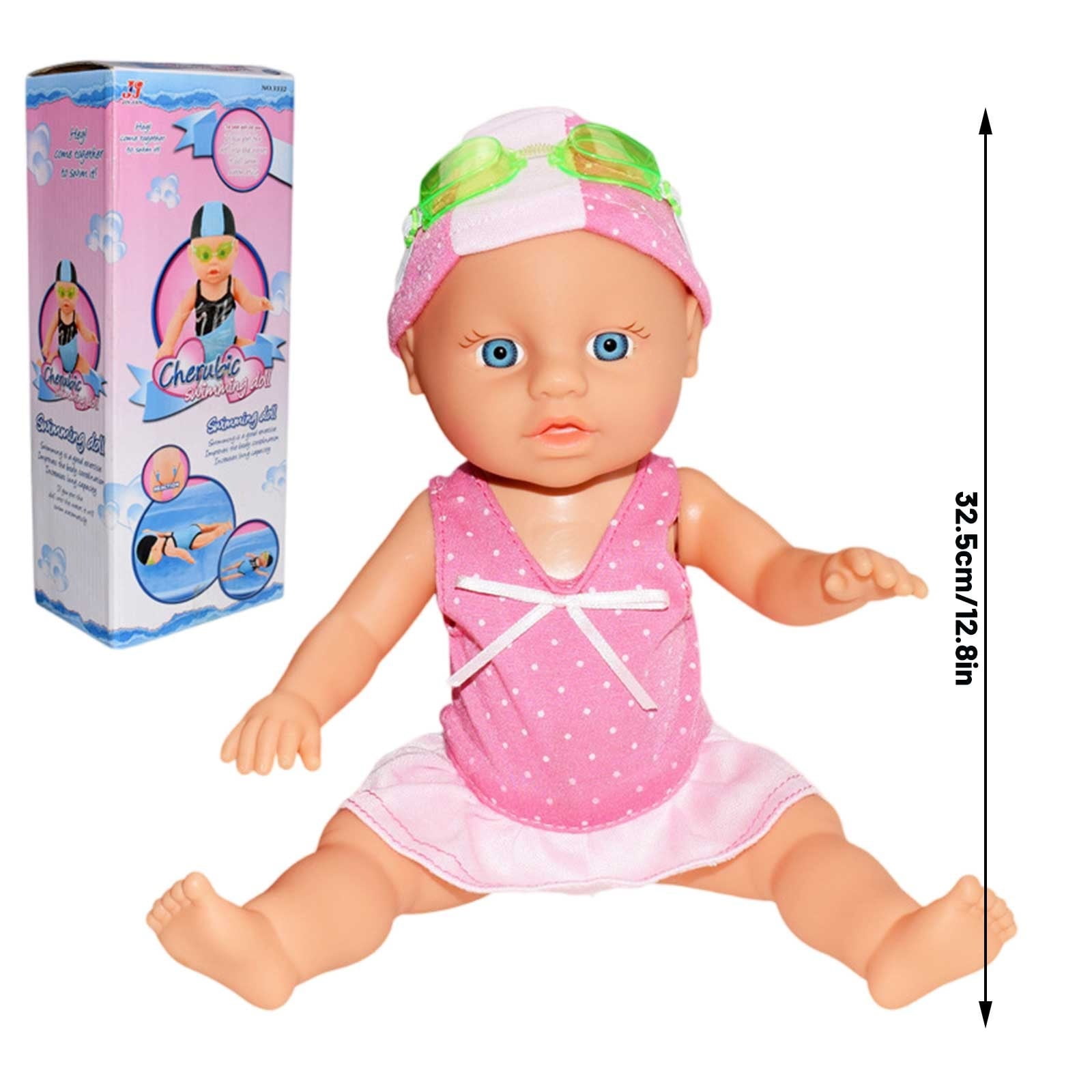 Electric Swimming Doll for Kids, Waterproof Movable Joints Bath Toy, Interactive Water Play Doll for Toddlers Swimming Pool Beach Bathing Summer Fun