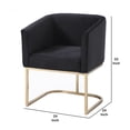thumbnail image 5 of Fabric Upholstered Dining Chair with Round Cantilever Base, Black and Gold- Saltoro Sherpi, 5 of 5