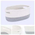 thumbnail image 2 of Unique Bargains Woven Storage Basket Shelf Storage Bin for Home Clothes with Handles Grey, 2 of 6
