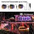 thumbnail image 4 of Luces navideñas de 200 LED que cambian de color, 11 funciones, blanco cálido y multicolor, conectables, 29 V, con adaptador seguro, cadena de luces decorativas para fiestas navideñas., 4 of 6