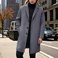 thumbnail image 2 of RUTAYY Women's Long Overcoat Casual Turndown Collar Knee Length Trench Coat Long Sleeve Warm Winter Outerwear Stylish Versatile Tops, 2 of 7