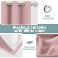 thumbnail image 3 of Blackout Curtains for Living Room 84 Inch Length 2 Panels Set, Pink Thermal Insulated Bedroom Curtains Soundproof Kid Nursery Window Curtain Drapes, Each Grommet Curtains 52 Inch Wide, 3 of 13