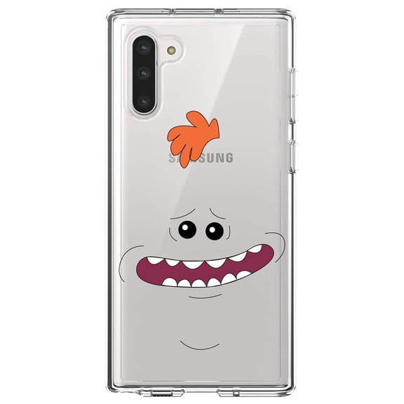 DistinctInk Clear Shockproof Hybrid Case for Samsung Galaxy Note 10 (6.3" Screen) - TPU Bumper, Acrylic Back, Tempered Glass Screen Protector - "Exsistence is Pain" Face