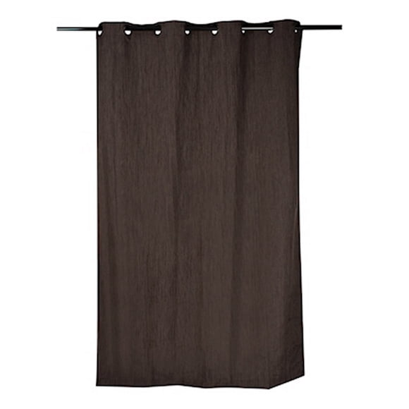 cortina de jacquard con arillos poliéster café 210 x 140 cm