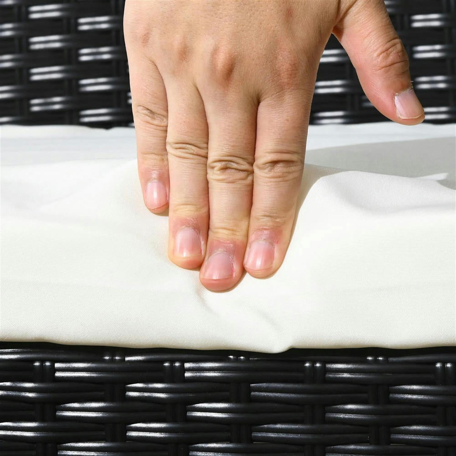 Demi Bonn Outdoor Dining Chairs Set of 4 with Backrest, PE Rattan Patio Dining Room Chairs with Cushion for Garden, Backyard, Lawn, Black