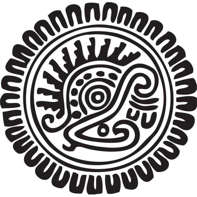 Printtoo Bois Rond Aztec Design Tampon en Caoutchouc Scrap-booking Artisanat Textile-5 Pouces