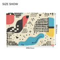 thumbnail image 4 of Yayeee Bath Rugs for Bathroom Floor Set of 2 Non Slip Fluffy Soft Absorbent Mat, Blue Retro Print, 4 of 7