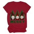 thumbnail image 2 of Puntoco Mujer Casual Cuello Redondo Manga Corta Árbol De Navidad Impreso Camiseta Top Puntoco Puntoco-4264, 2 of 6