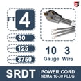 thumbnail image 2 of Cable de secado EP, 4 pies, 10/3, SRDT, 30 A, 125/250 V, NEMA 14-30, gris, 2 of 7