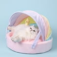 thumbnail image 3 of Mascota Cama Nido Cálido Suave Felpa Casa Yuyangstore cama de gato arcoiris, 3 of 8