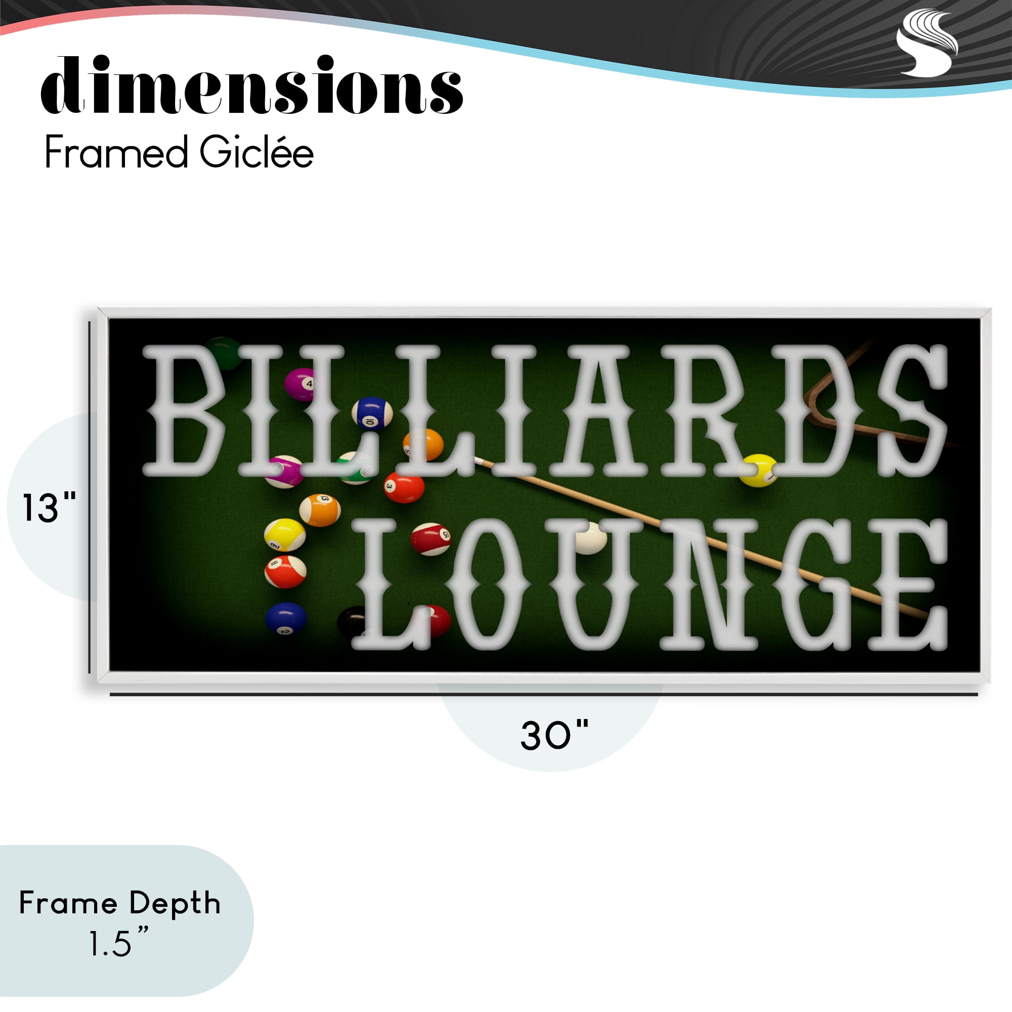 Stupell Industries Billiards Lounge Recreation White Framed Giclee Art, design by Marcus Prime