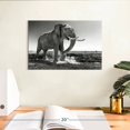 thumbnail image 3 of Elephant Stock Grassland Elephant Wall Art - Horizontal Canvas Wall Art - Living Room Wall Decor - Animal Canvas - Black And White Decor - 12" x 8", 3 of 8