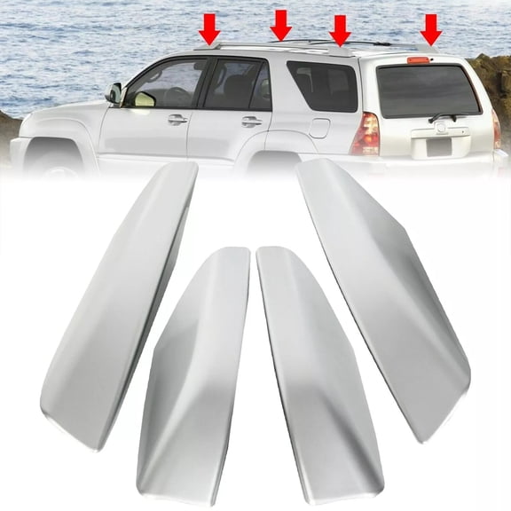 HOWEN 4PCS Silver Roof Rack Rail End Cover Shell Cap Compatible with Toyota 4Runner N210 2003-2009