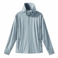 thumbnail image 3 of Zivyakyron Zip up Windbreaker Jackets for Men Lightweight Quick Dry Rain Long Sleeve Hooded Loose Jackets Outdoor Plain Blue 2XL, 3 of 10