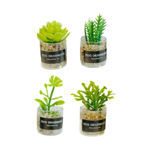 Plantas en miniatura para casa de muñecas a escala 1/12, modelo de vegetación, plantas de simulación, plantas en maceta. Estilo B