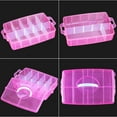 thumbnail image 3 of Yayun 3-Tier Stackable Storage Container with 30 AdjustableCompartments,Plastic Organizer Box with Handle for Organizing Arts and Crafts,Toy,Jewelry,Hair Accessories,Pink, 3 of 8