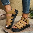thumbnail image 2 of Mostsola Platform Sandals for Women Casual Peep Toe Slingback Flats Ankle Strap Gladiator Sandals, 2 of 8