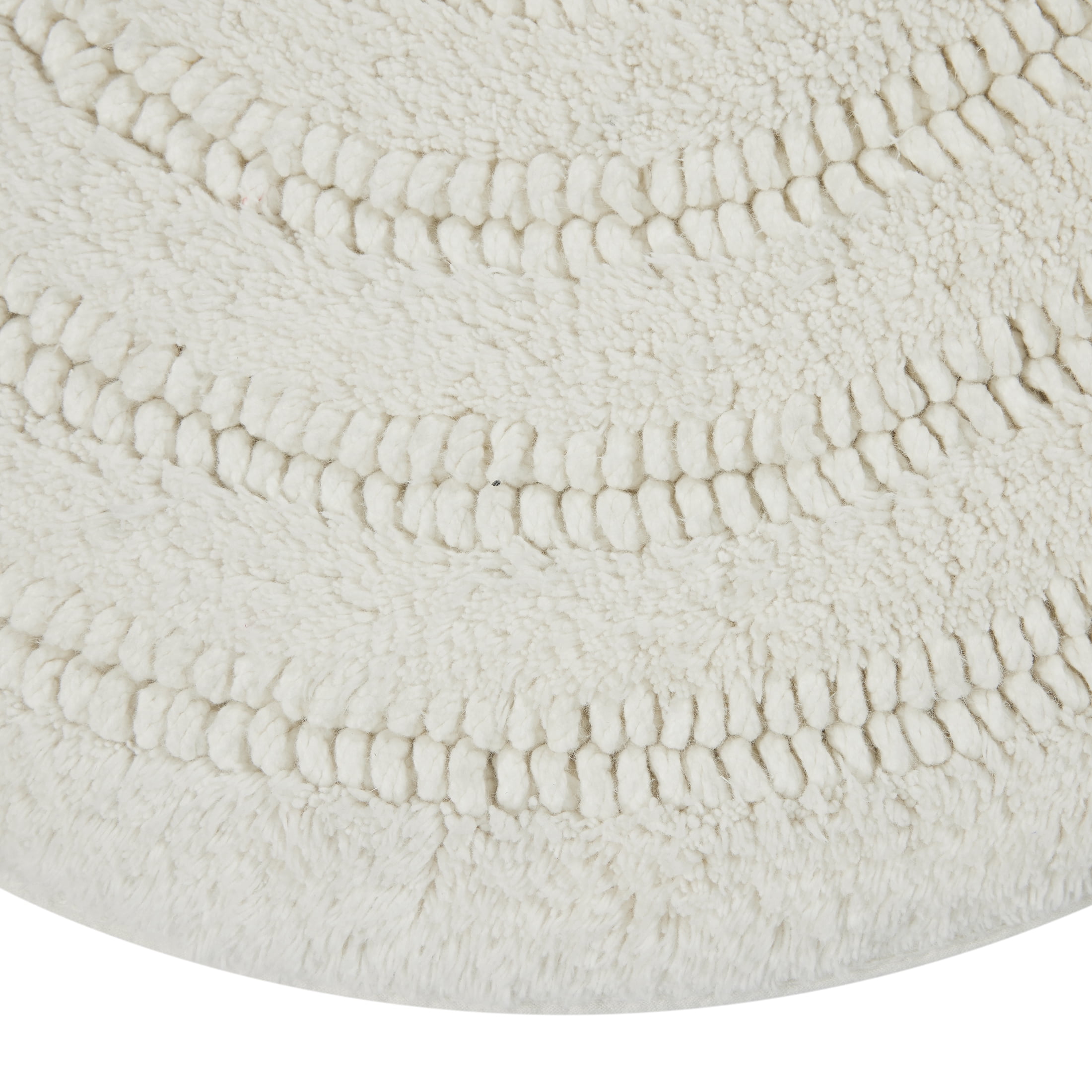 Beautiful Oval Cotton Bath Rug by Drew Barrymore, Off White, 20" x 34"