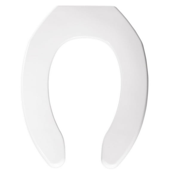 BEMIS 1055SSC Commercial Slow Close Open Front Plastic Toilet Seat, Heavy Duty Industrial Seat without Lid for Long Lasting Use, Elongated, White