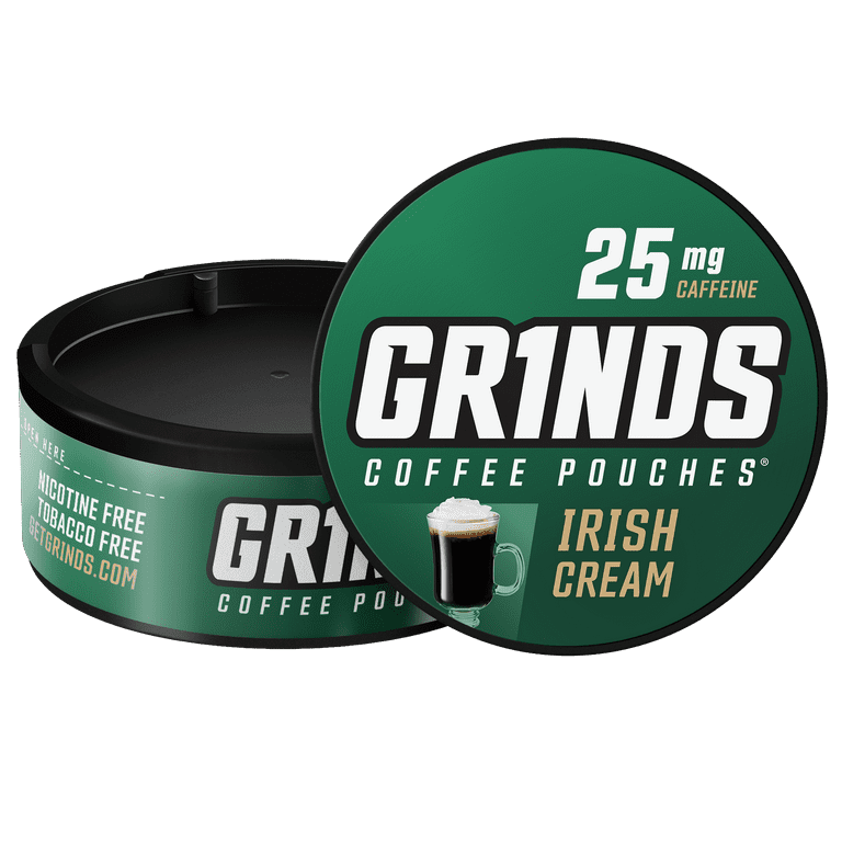 Grinds Coffee Pouches 10 Cans of Irish Cream Tobacco Nicotine
