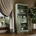 thumbnail image 5 of Palace Imports 100% Solid Wood 32" Pantry Cabinet with Frosted Glass Doors, 2-Drawers and Adjustable Shelves, Sage, 5 of 7
