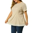 thumbnail image 4 of Women's Plus Size Lace Short Sleeve Swing Mesh Peplum Top, 4 of 8
