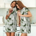 thumbnail image 4 of Easygdp green plaid Moose tree Camisón de manga corta para mujer, informal, estampado, 4 of 6