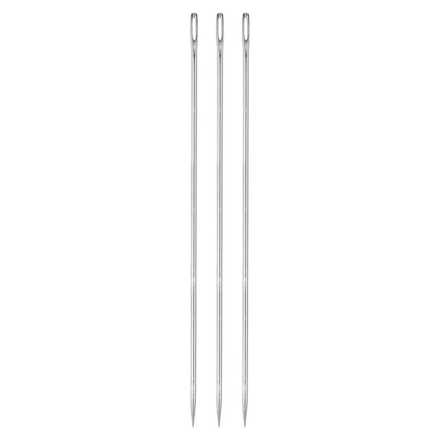 Unique Bargains 3PCS Upholstery Needle Large Eye Extra Long 8in Sewing Needles Straight Hand Needles Easy to Thread