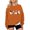 Orange, variant on Wenini Women's Halloween Black Cats and Ghost Print Sweatshirt Long Sleeve Crew Neck Sweatshirt Casual Pullover Top