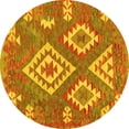 thumbnail image 1 of Ahgly Company Machine Washable Indoor Round Southwestern Yellow Country Area Rugs, 6' Round, 1 of 4